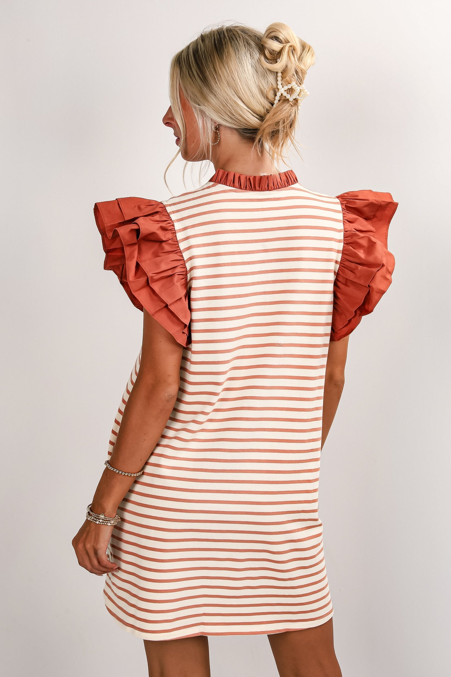 Picnic Plans Mauve Striped Mini Dress - DU DEAL