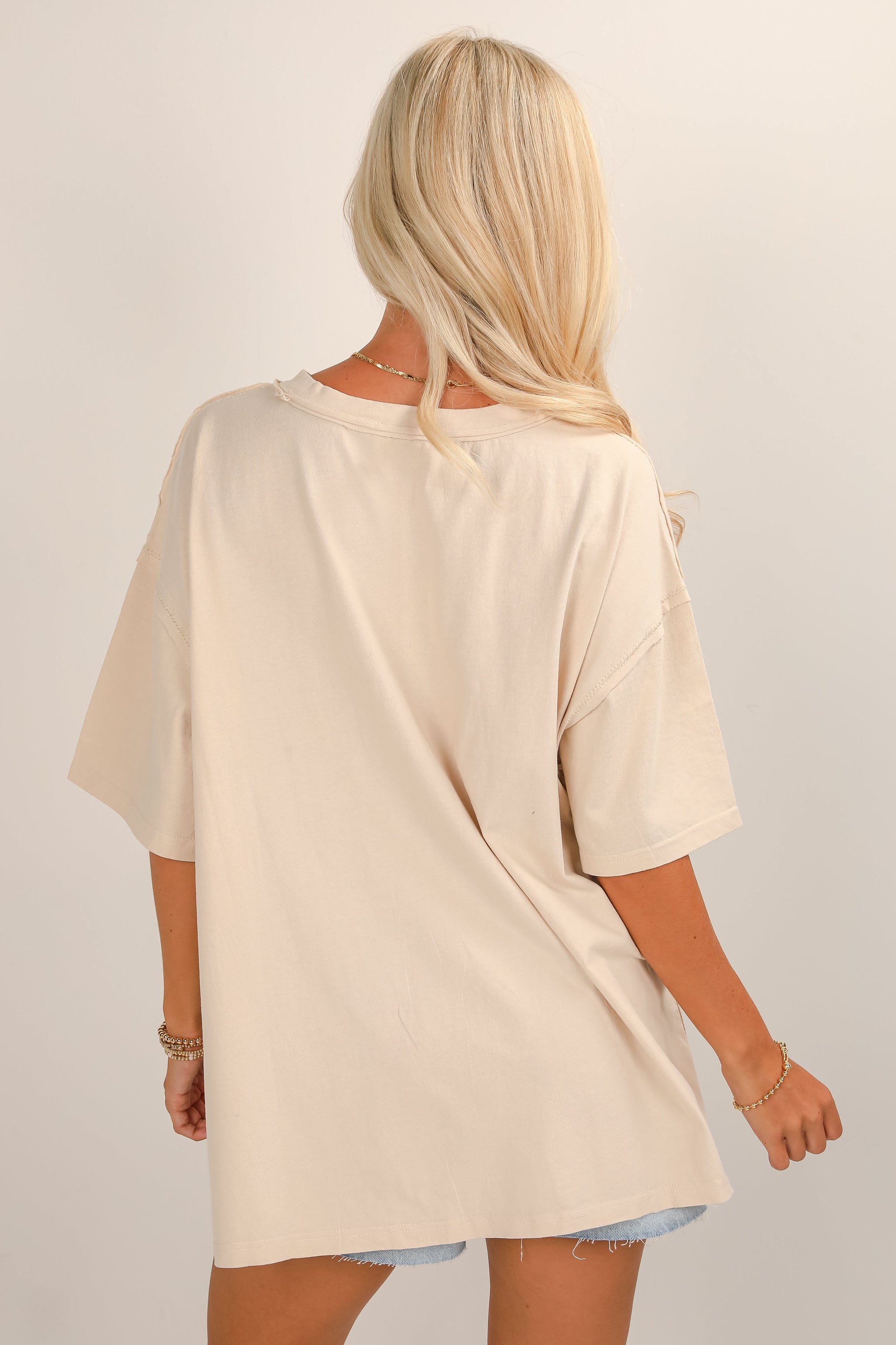 Cream Howdy Lace Tee - DU DEAL