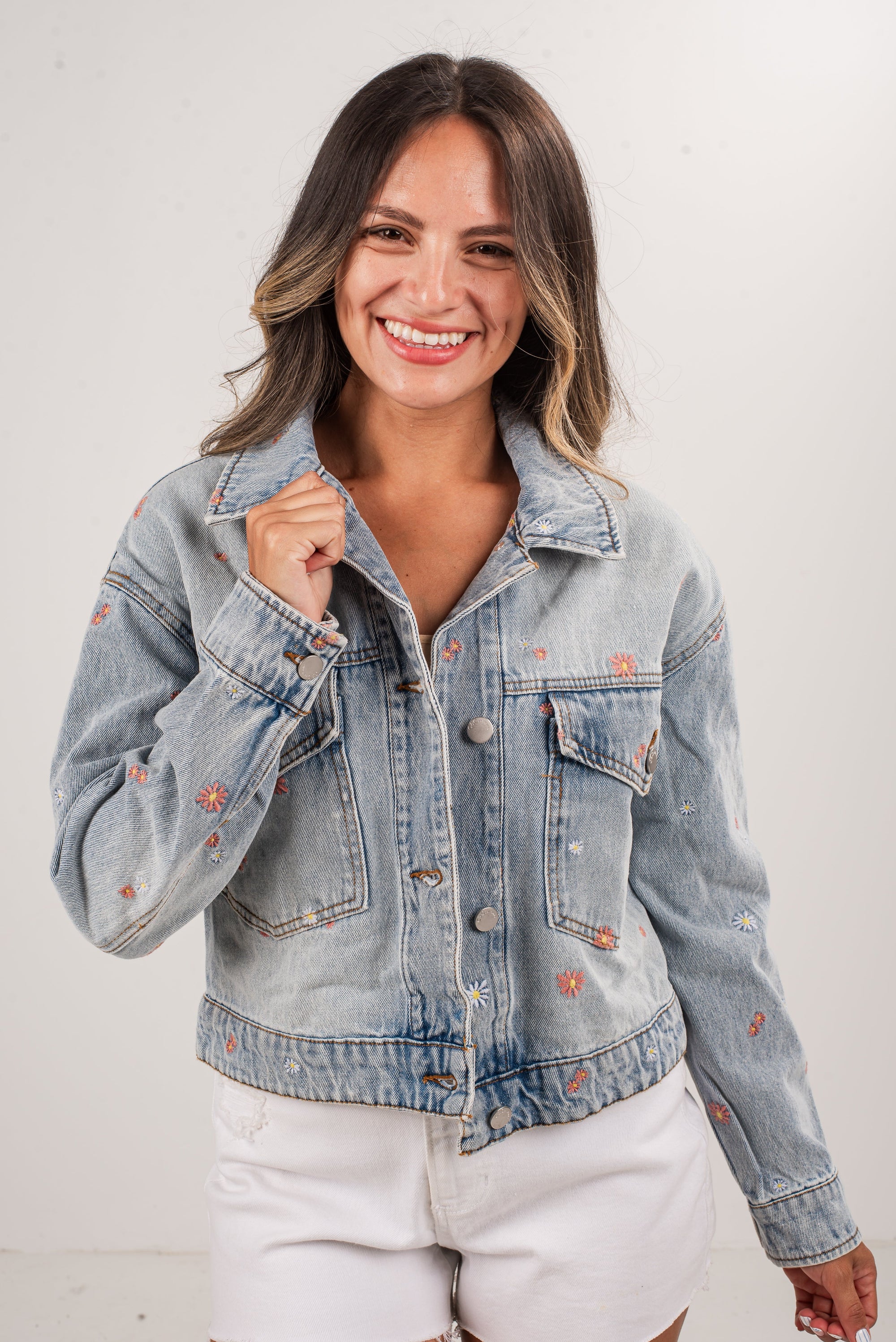 Soul Full Of Sunshine Floral Denim Jacket - DU DEAL