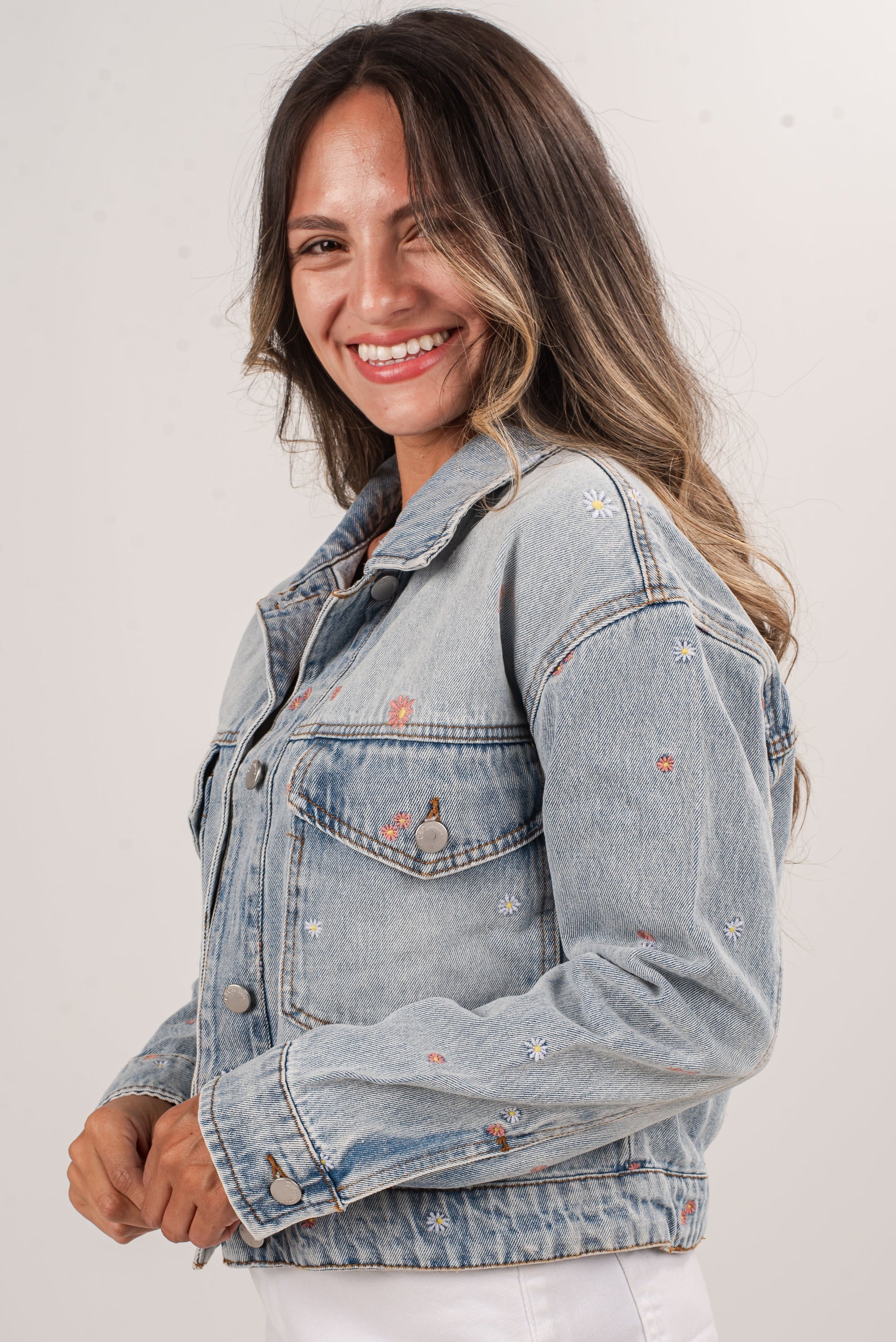 Soul Full Of Sunshine Floral Denim Jacket - DU DEAL