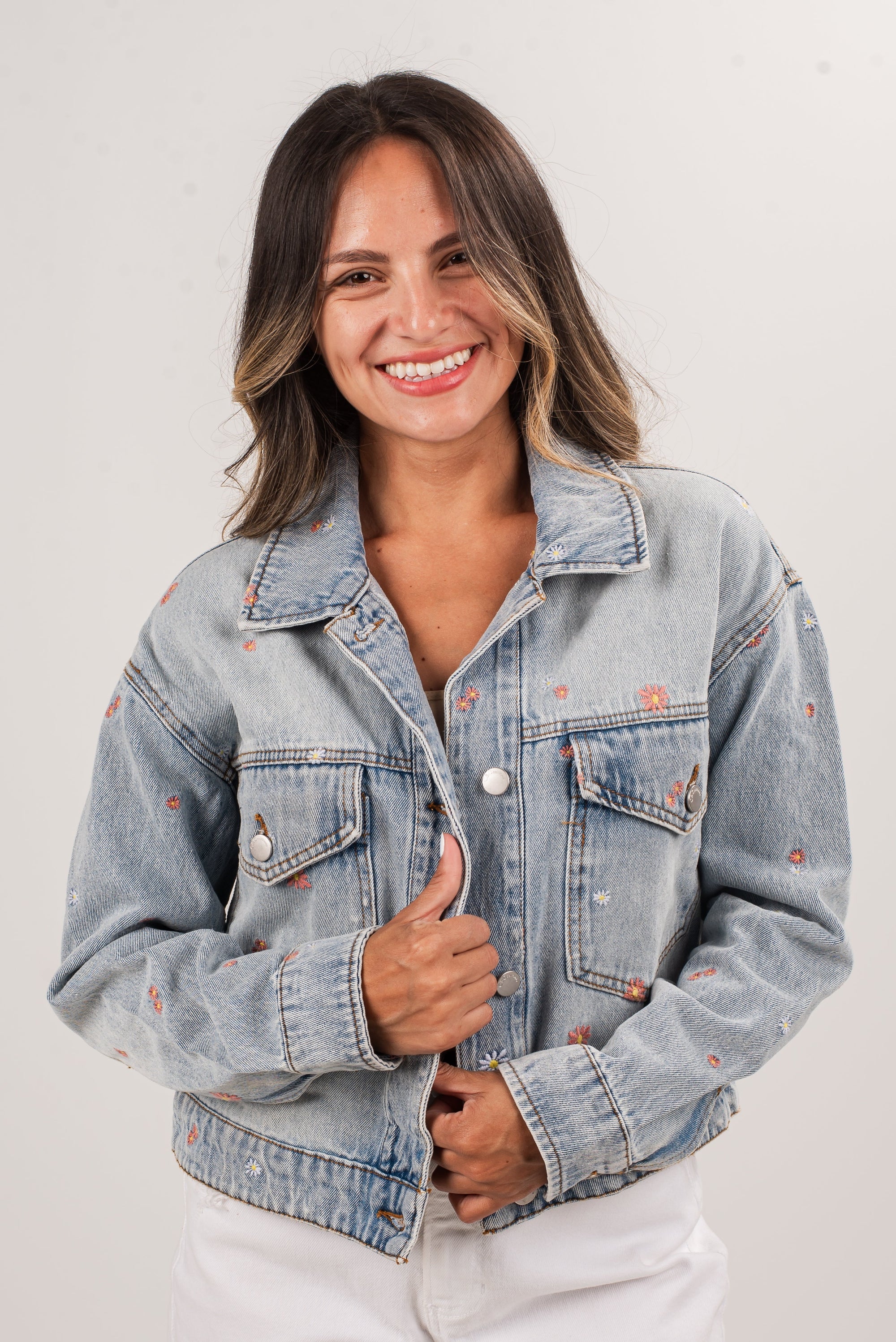 Soul Full Of Sunshine Floral Denim Jacket - DU DEAL