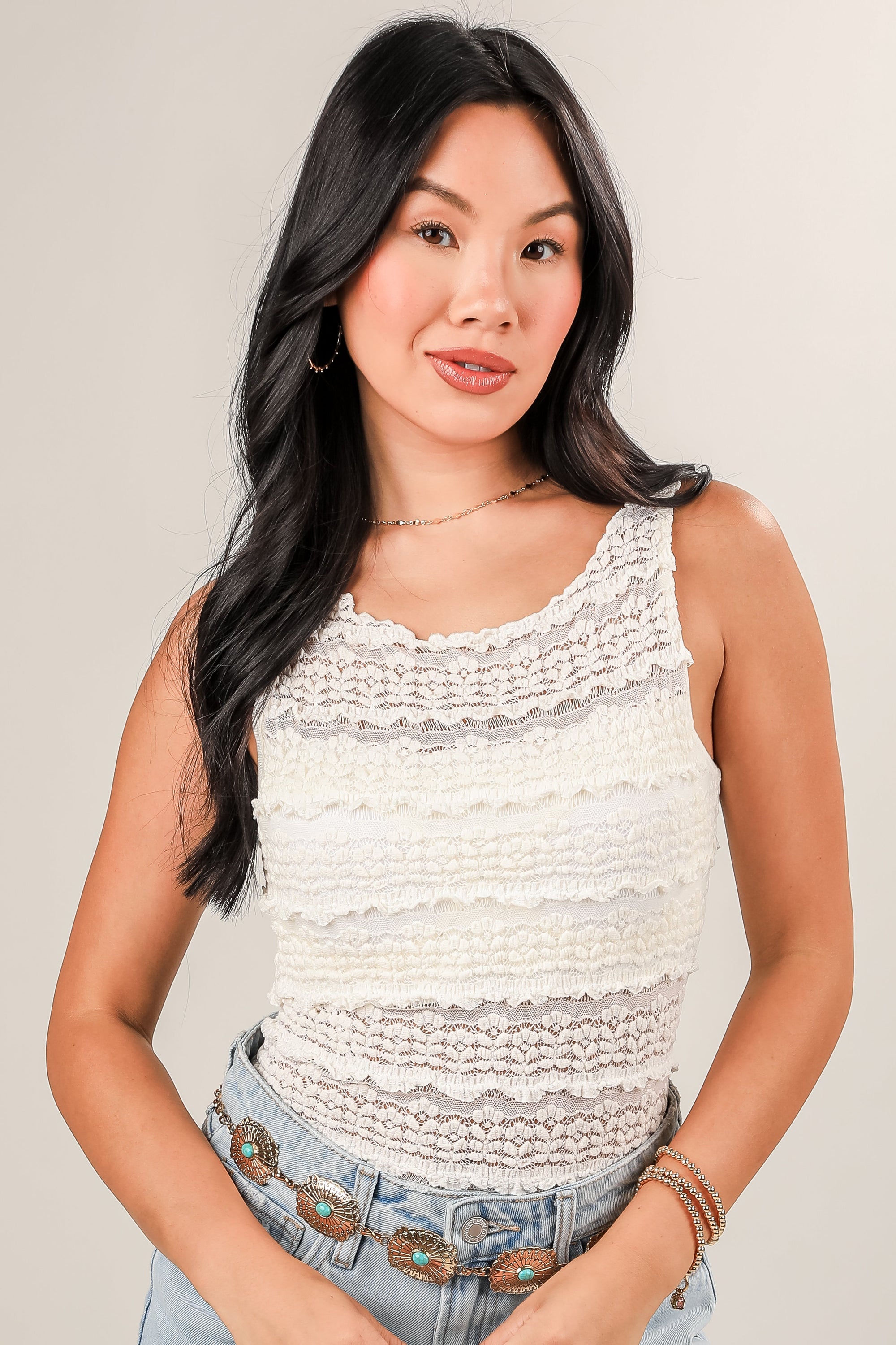 Just Say Yes Ivory Lace Bodysuit