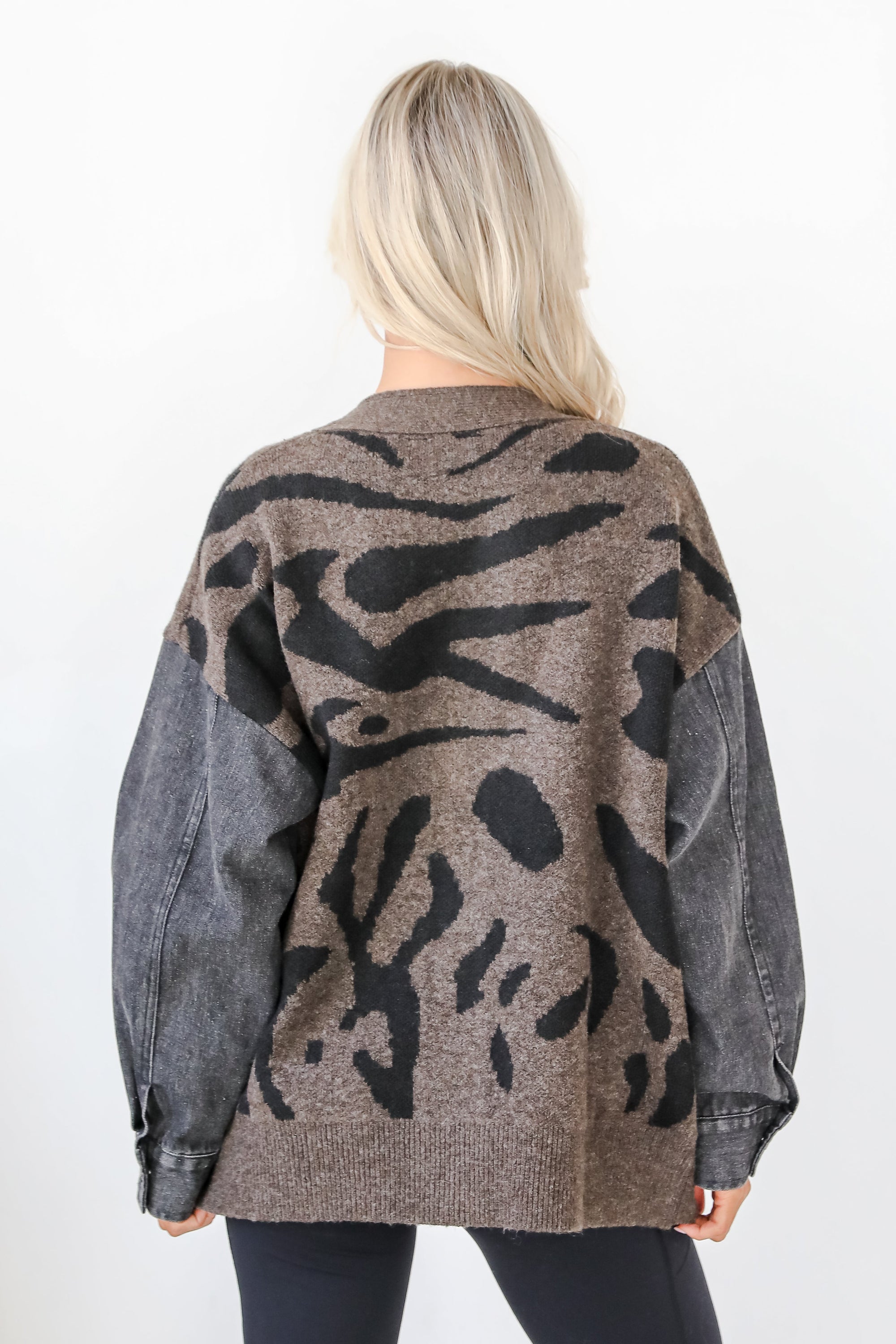 FINAL SALE - Notable Trendsetter Brown Leopard Sweater Cardigan